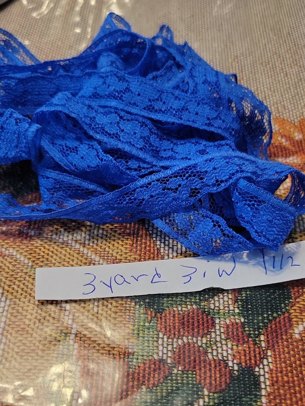 Royal Blue Lace Trim - 3 Yards